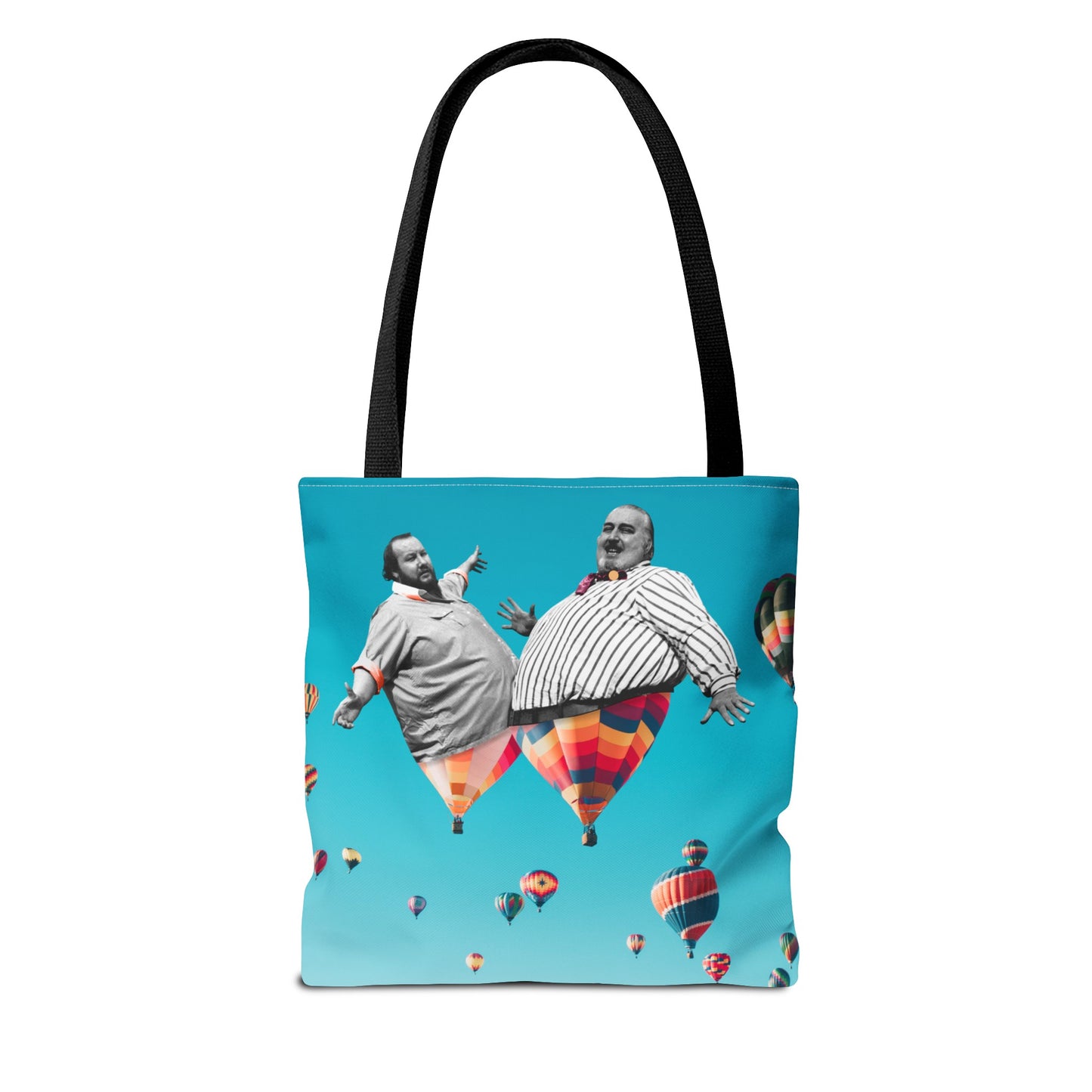 Whimsical Tote Bag with Surreal Art Print - Up Up & Away - Captivating Figures in Flight