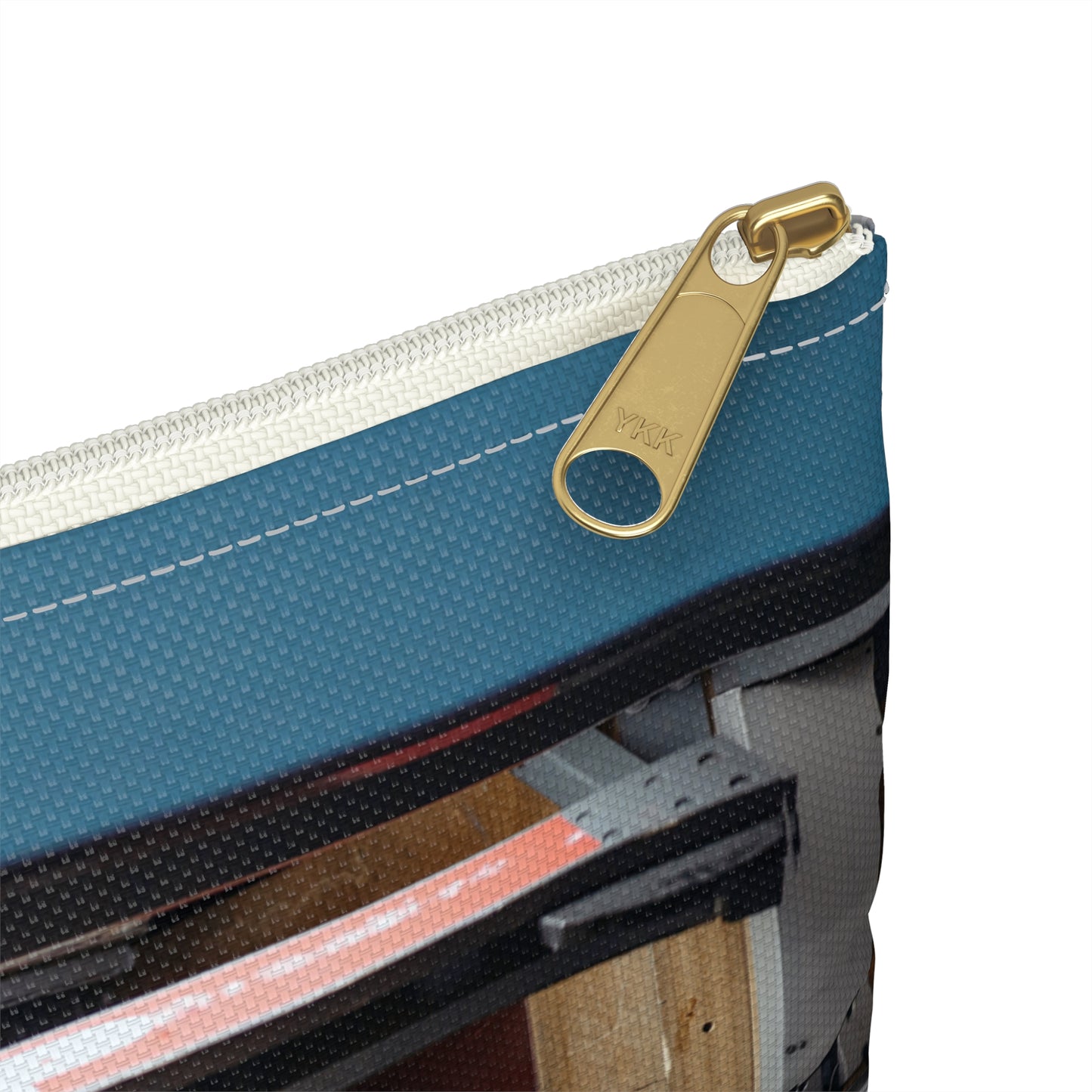 Whimsical Bowling Lane Art on Accessory Pouch - 'Gutter Mouth'