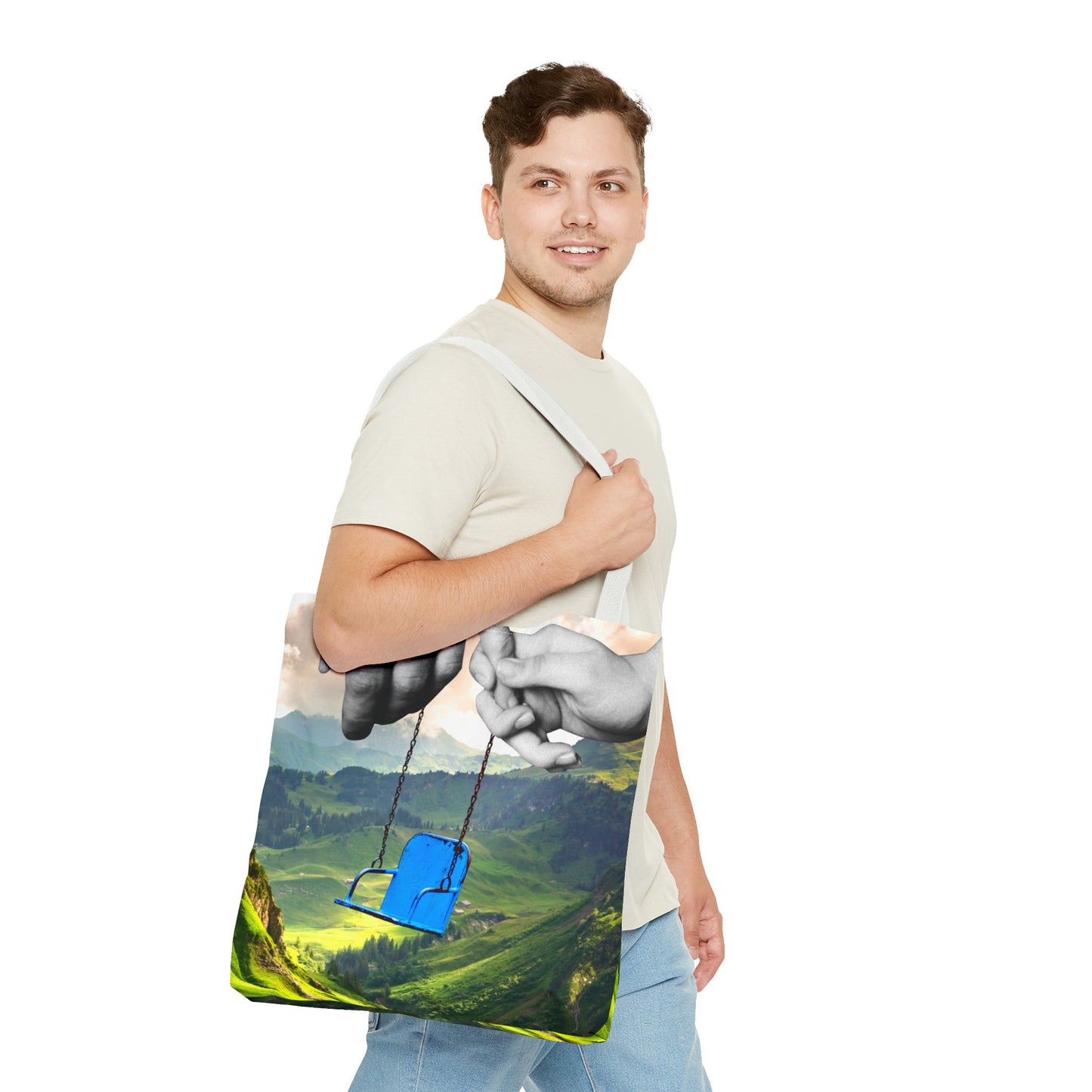 One-of-a-Kind Tote Bag with 'I've Got You' Art - Symbol of Parenthood and Love