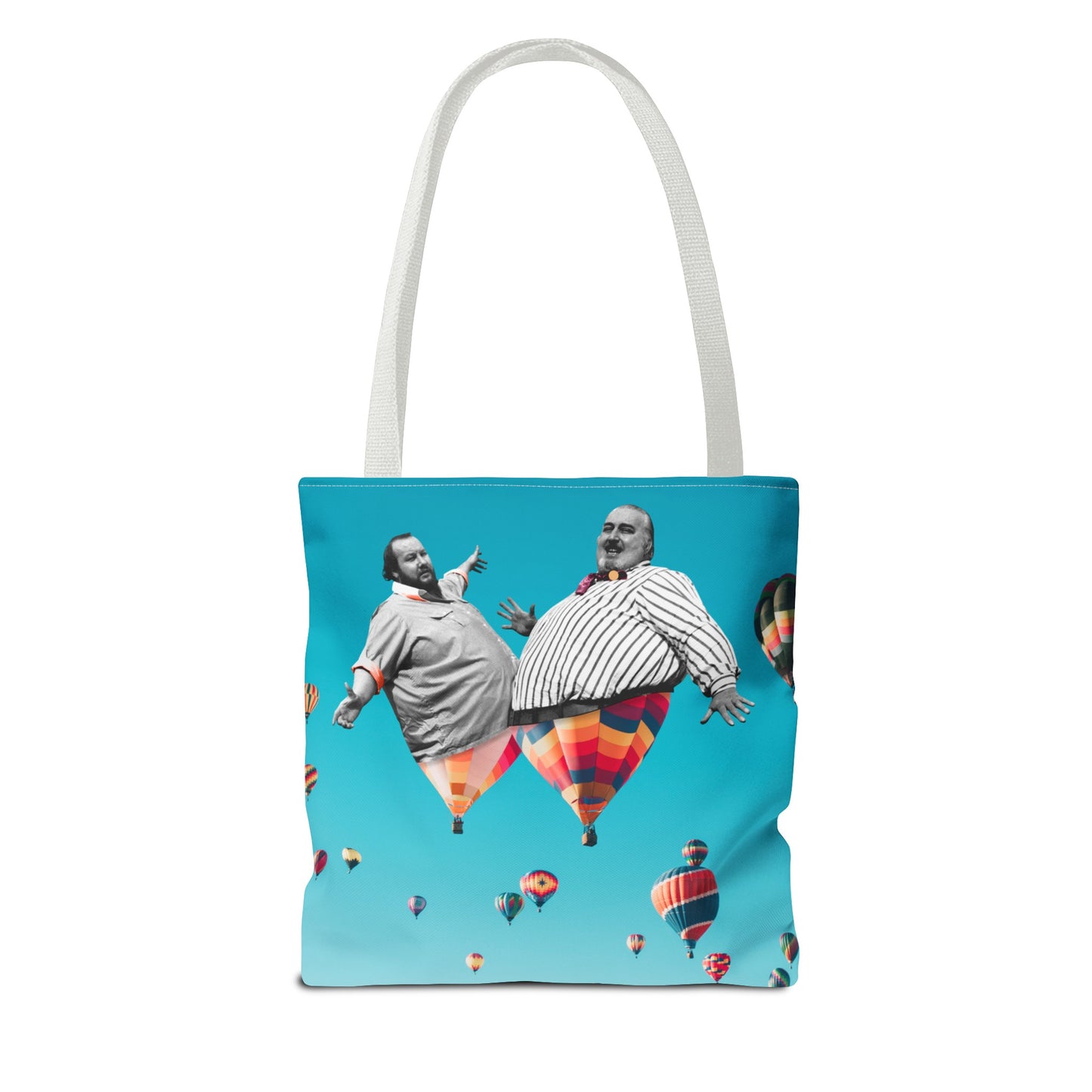 Whimsical Tote Bag with Surreal Art Print - Up Up & Away - Captivating Figures in Flight