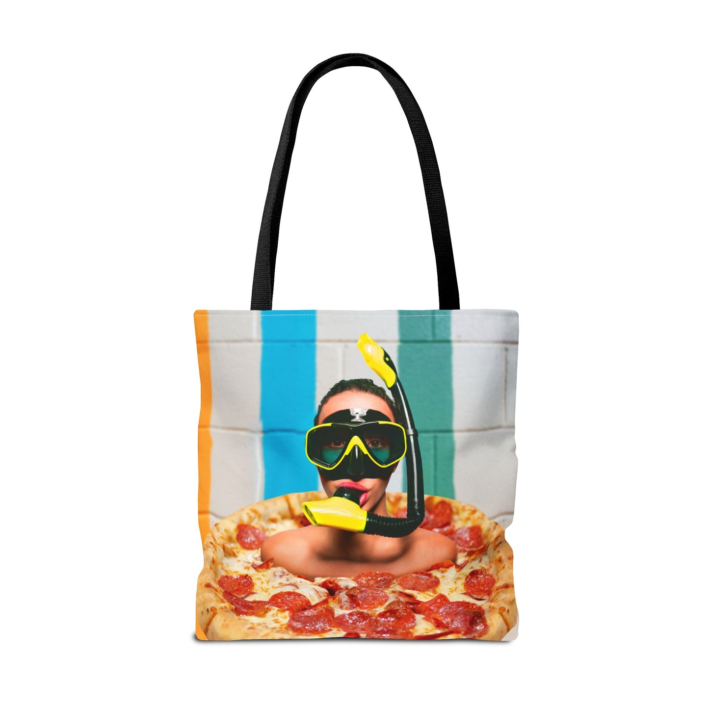 Cheesy Pizza Scuba Diver Tote Bag - Colorful Artwork for Divers & Foodies "Grease and Salt"