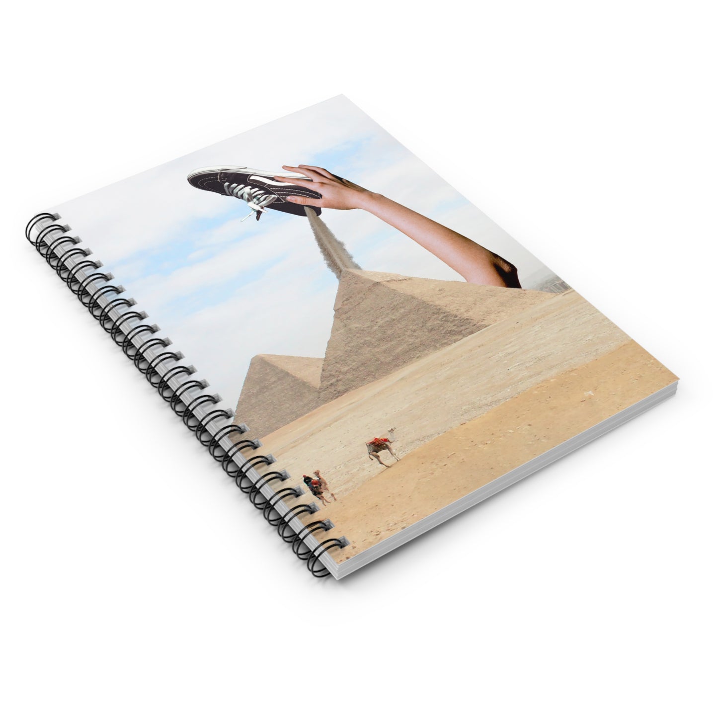 Humorous Sneaker Lover Notebook | Desert Pyramid Athletic Art | Running Up That Hill