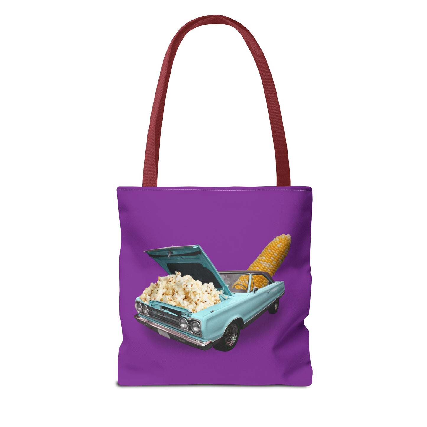 Quirky Tote Bag with Surreal Popcorn Car Art Print - Poppin' Ride