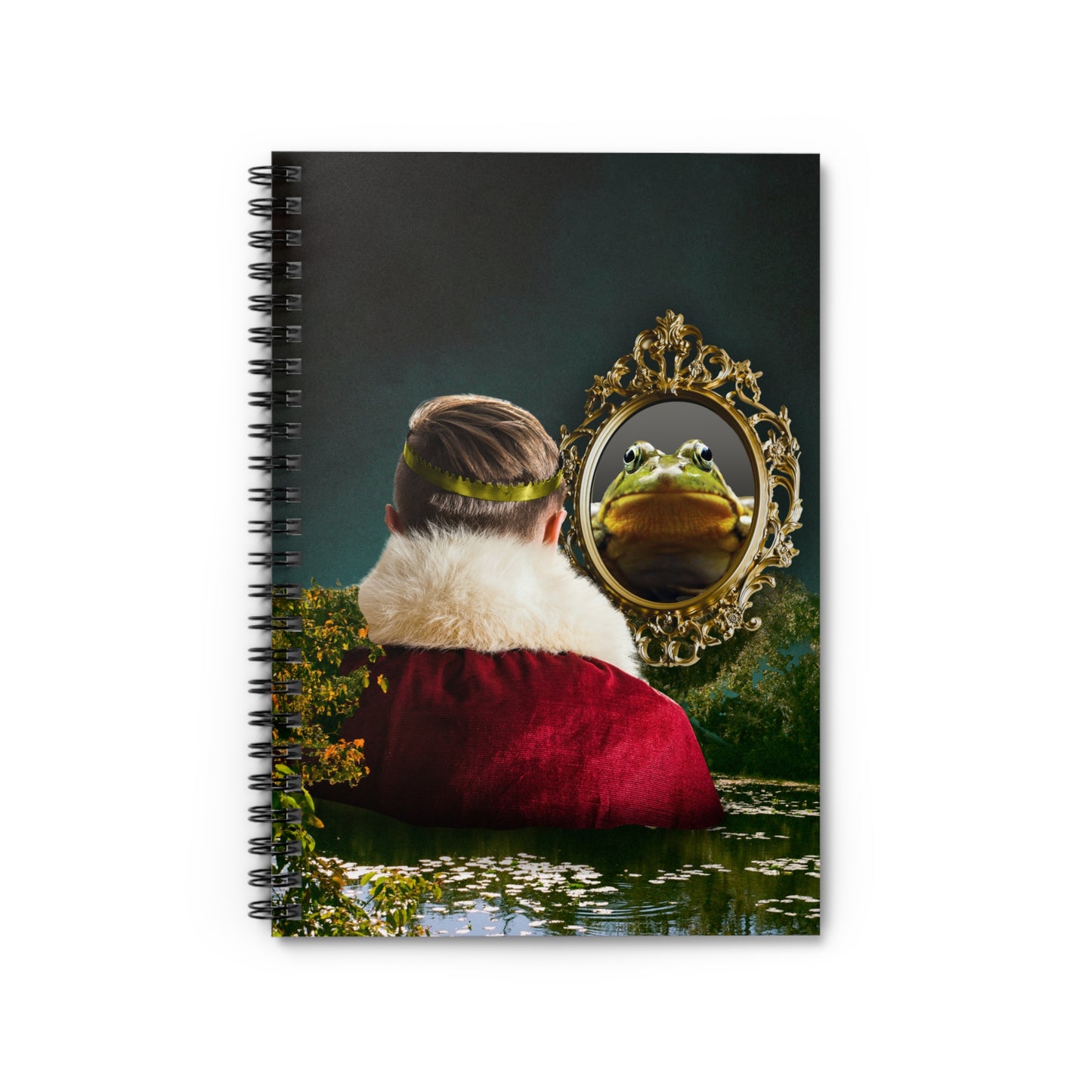 Enchanted Fairy Tale Spiral Notebook Featuring Frog Prince in Mystical Collage - Warts & All Art