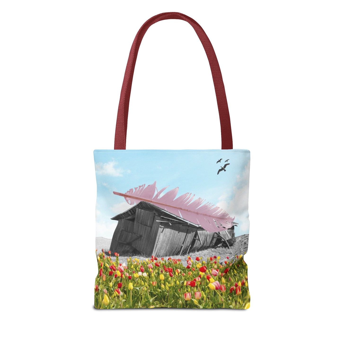 Strong As A Feather Tote Bag with Surreal Collage Art
