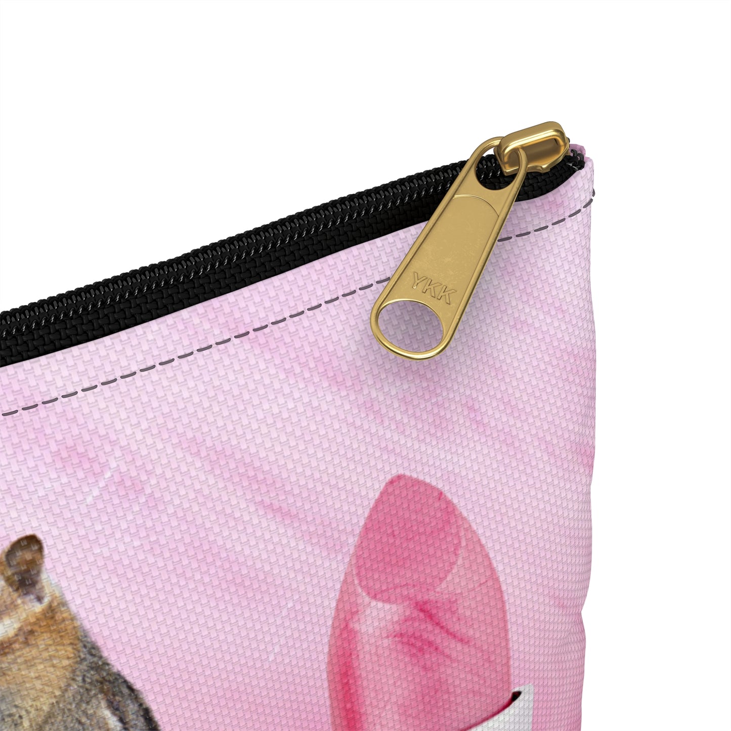 Vibrant Lipstick Accessory Pouch with Chipmunk Surprise - Unique Gift "Shocking Color"