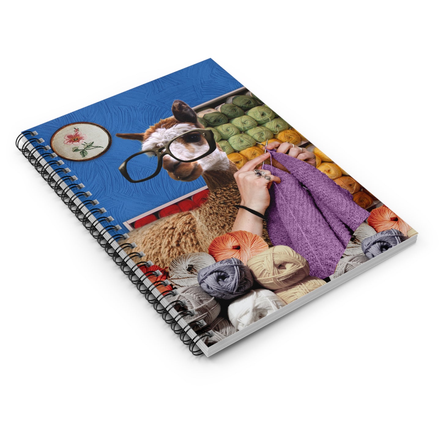 Funky Llama Spiral Notebook - One-of-a-Kind 'Llama Tried' Art Print for Knitting Lovers and Creative Souls