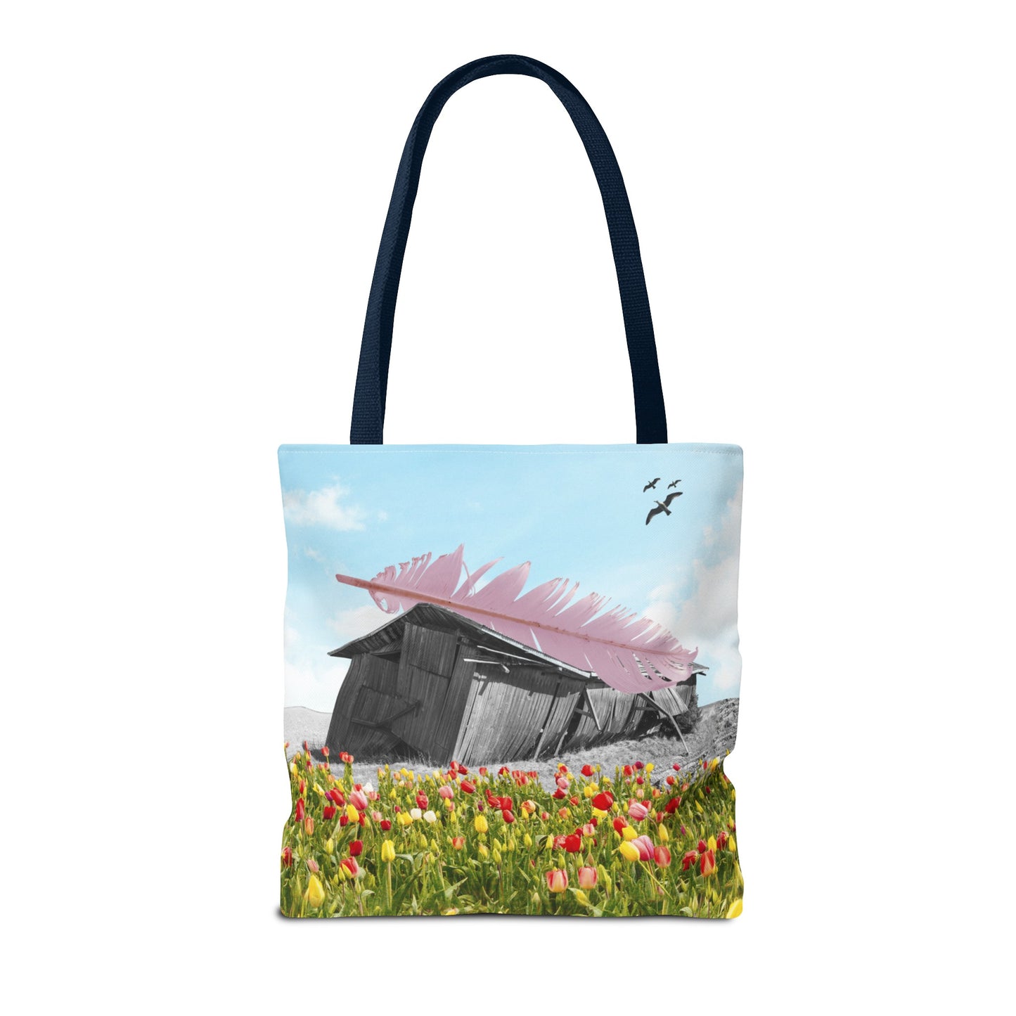 Strong As A Feather Tote Bag with Surreal Collage Art