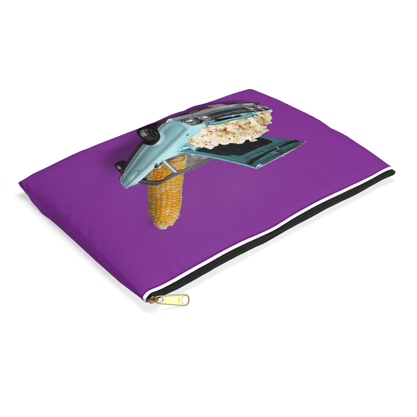 Quirky Accessory Pouch - Poppin' Ride: Popcorn Retro Car Fantasy