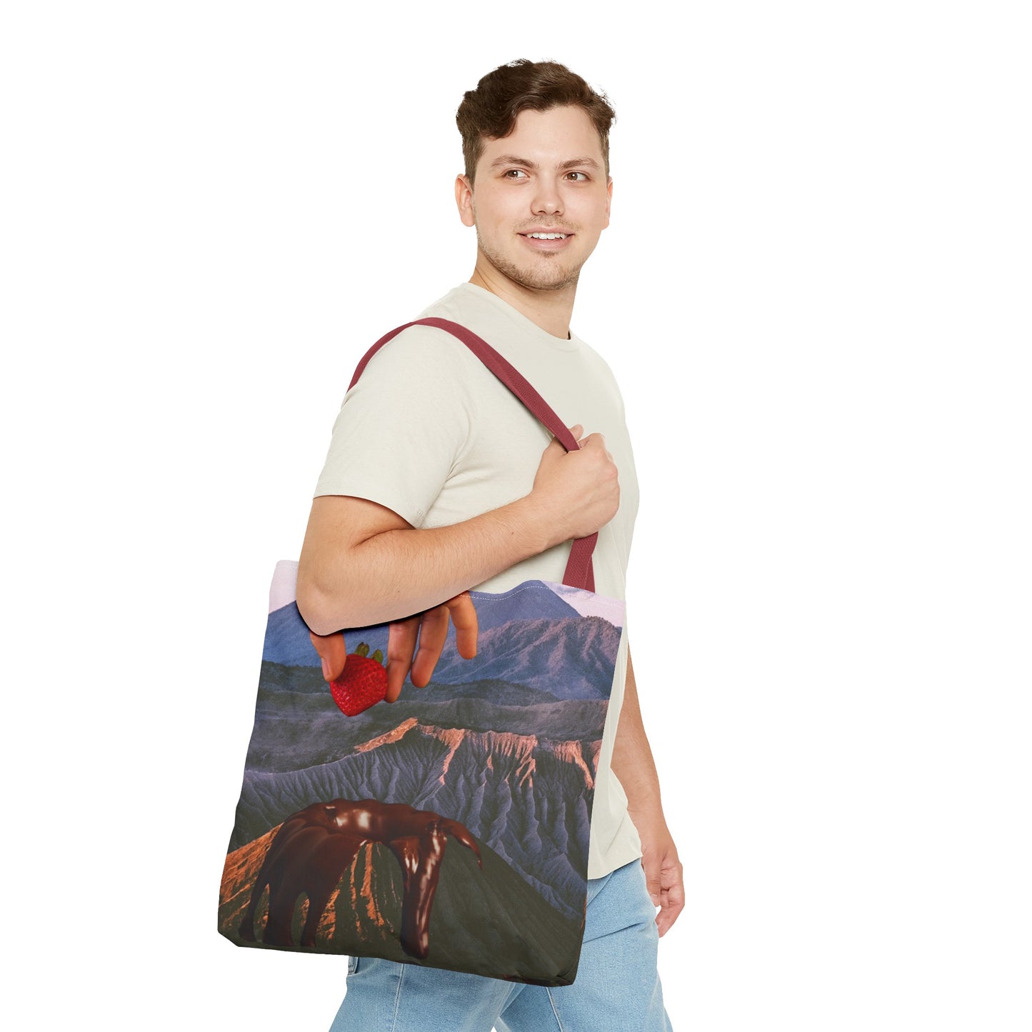 Forbidden Fondue Tote Bag - Volcano Hot Chocolate Collage Art