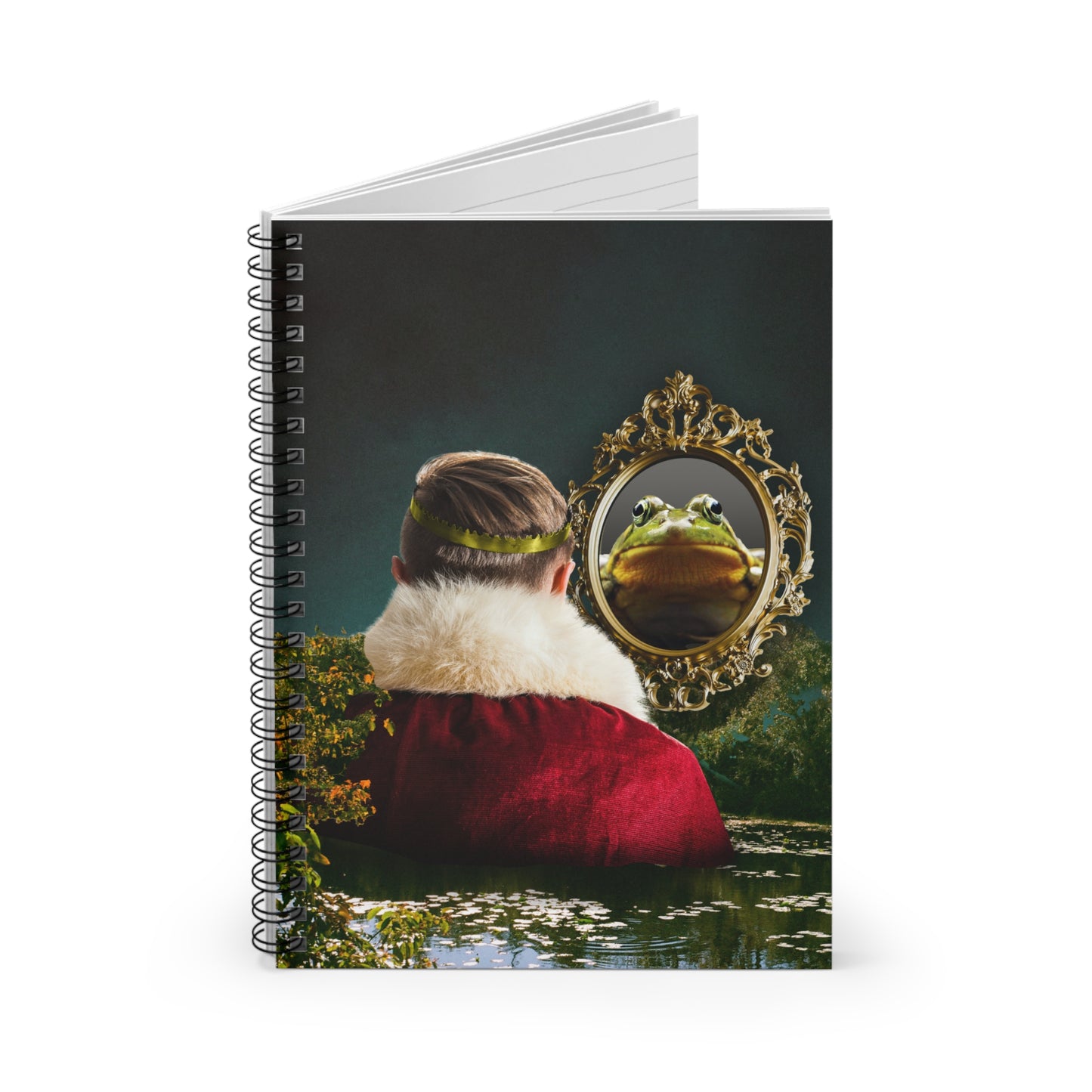 Enchanted Fairy Tale Spiral Notebook Featuring Frog Prince in Mystical Collage - Warts & All Art