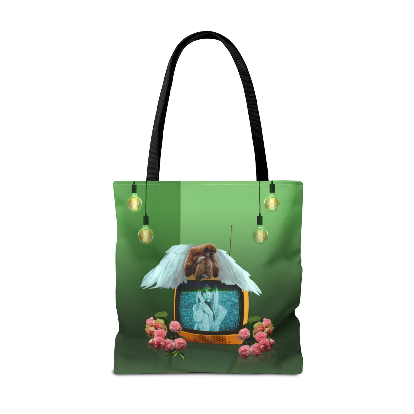 Winged Angel Monkey Tote Bag - Monkey Shines on Vintage Television "Monkey Shines"