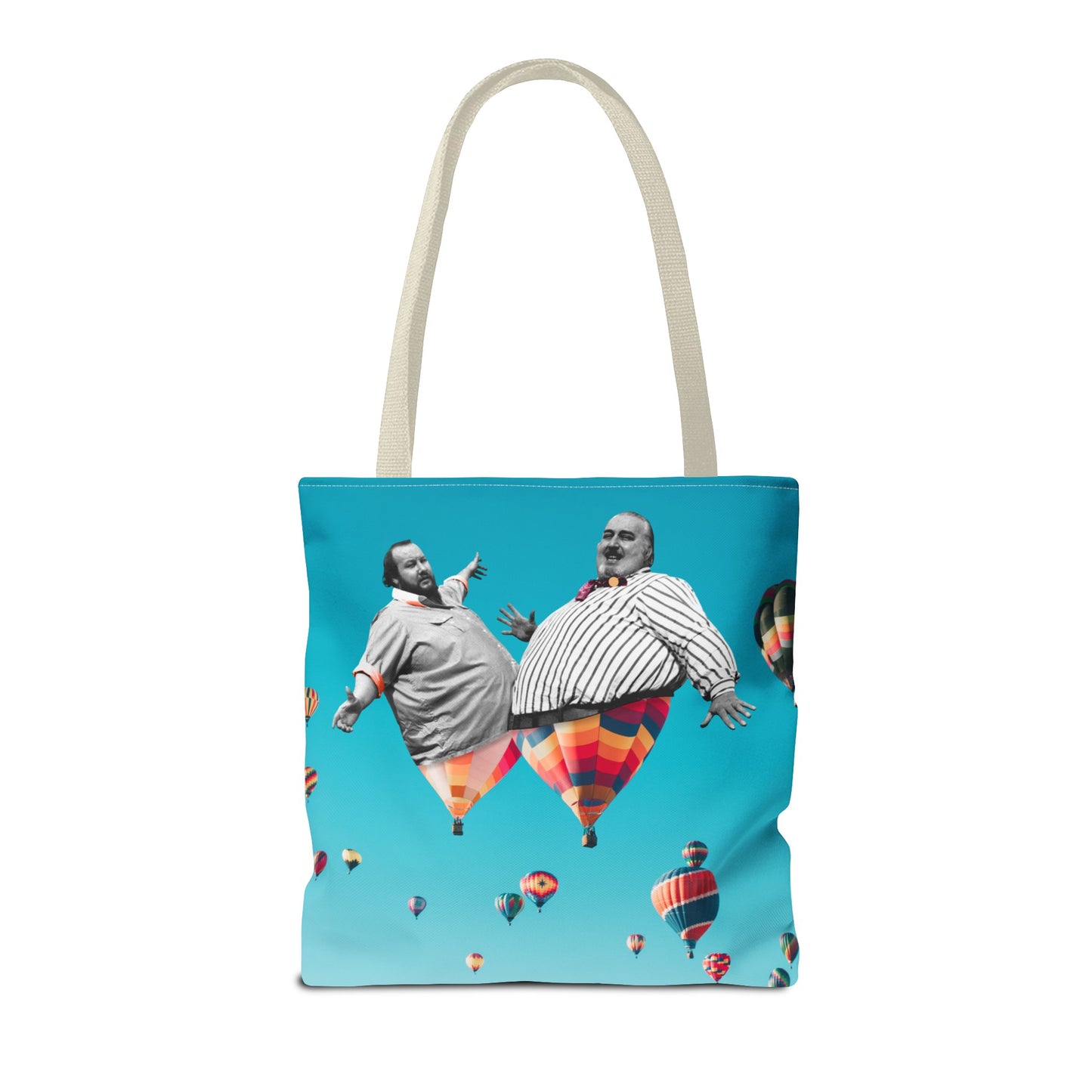 Whimsical Tote Bag with Surreal Art Print - Up Up & Away - Captivating Figures in Flight