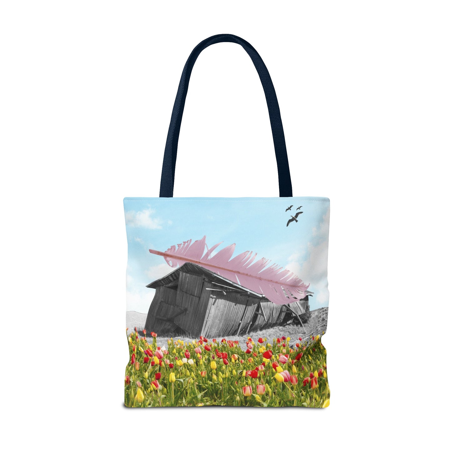 Strong As A Feather Tote Bag with Surreal Collage Art