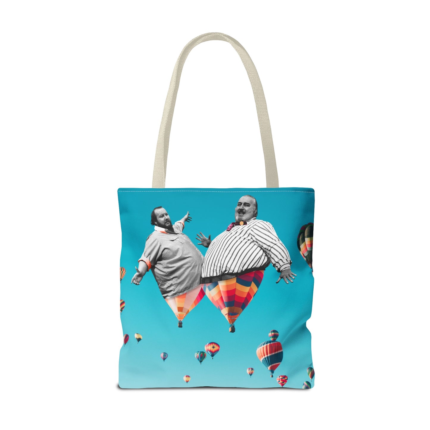 Whimsical Tote Bag with Surreal Art Print - Up Up & Away - Captivating Figures in Flight