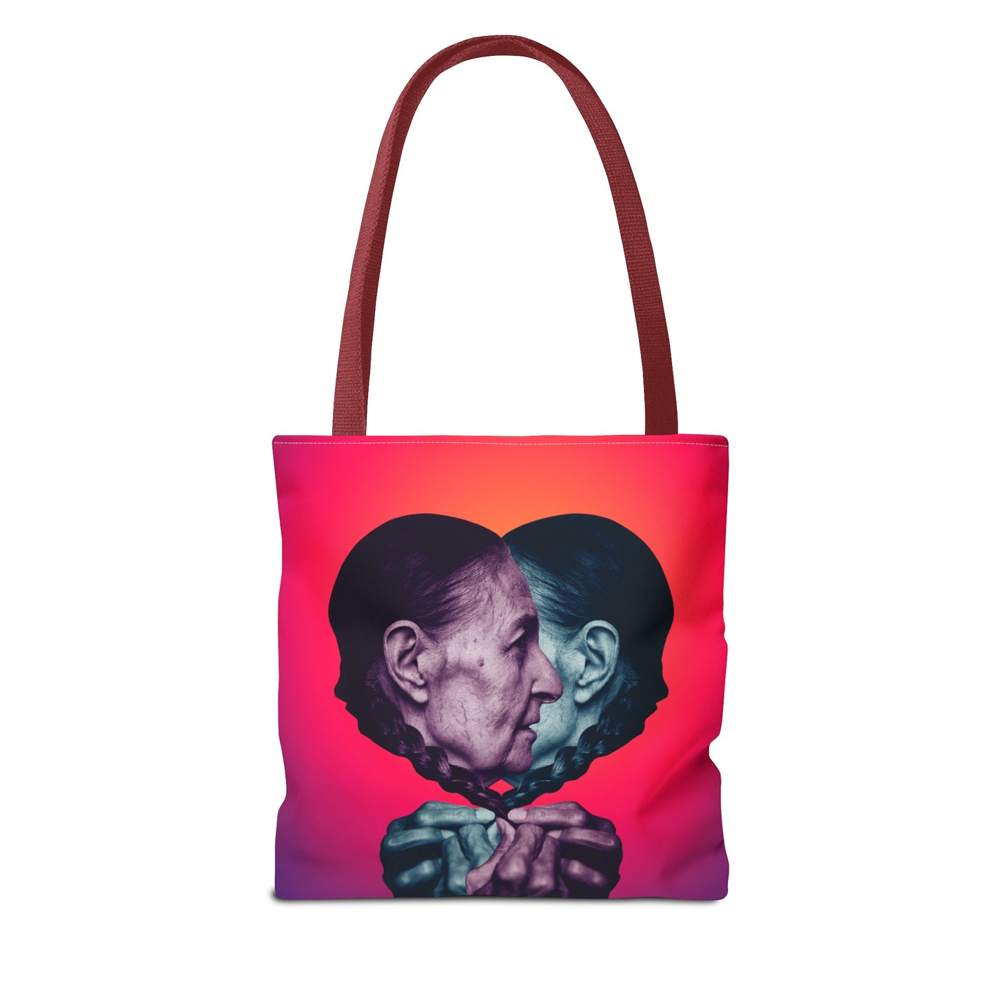 Mesmerizing Collage Art Tote Bag "Keeping Secrets" - Woman Whispering Secret into Her Own Ear