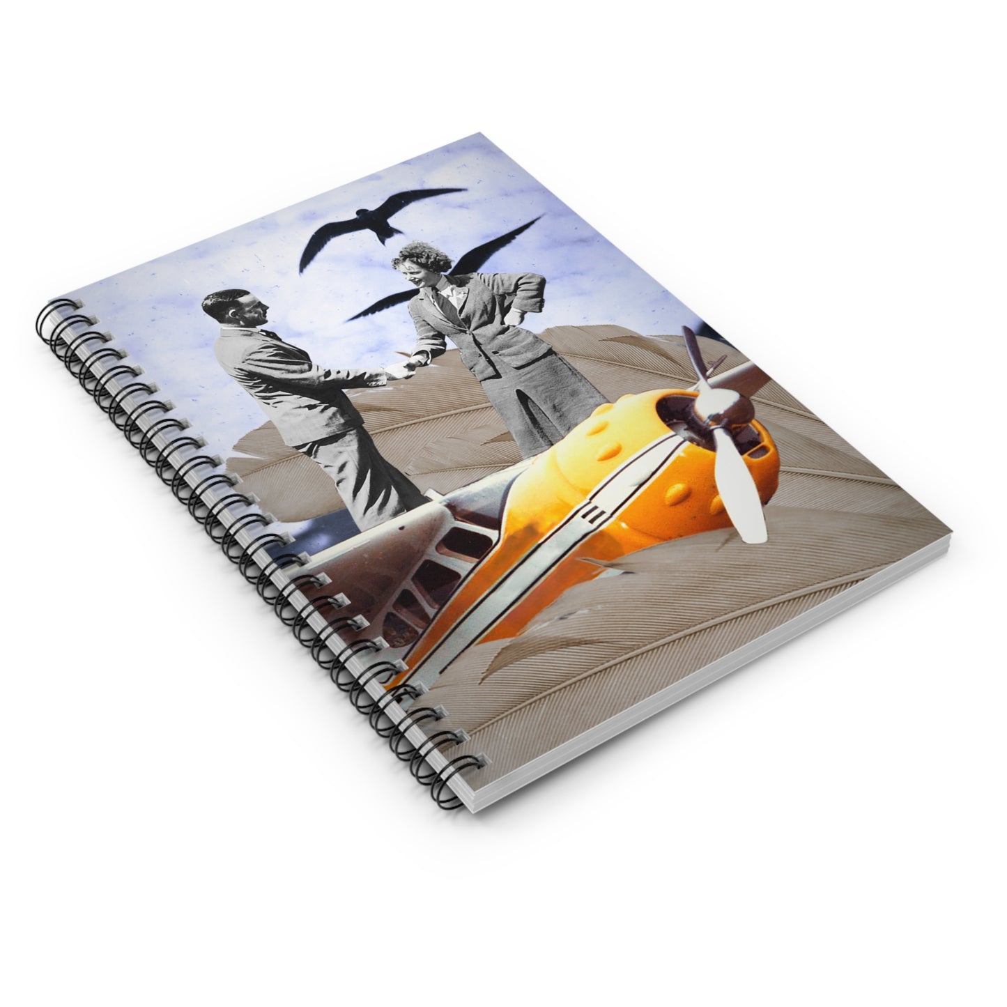 Spiral Notebook - Unique Vintage-Style 'Ticket To Fly' - A Tribute to Courageous Women in Aviation