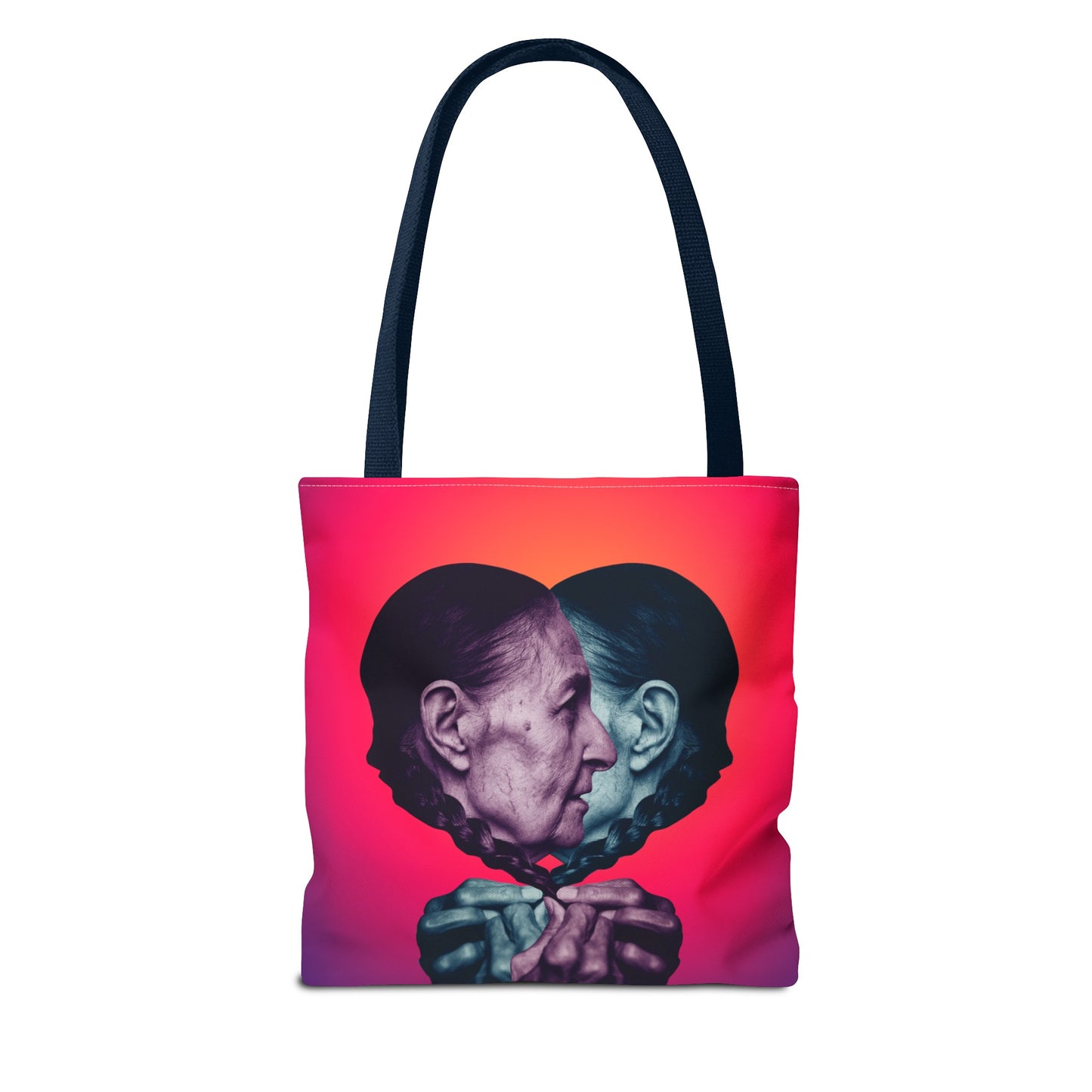 Mesmerizing Collage Art Tote Bag "Keeping Secrets" - Woman Whispering Secret into Her Own Ear