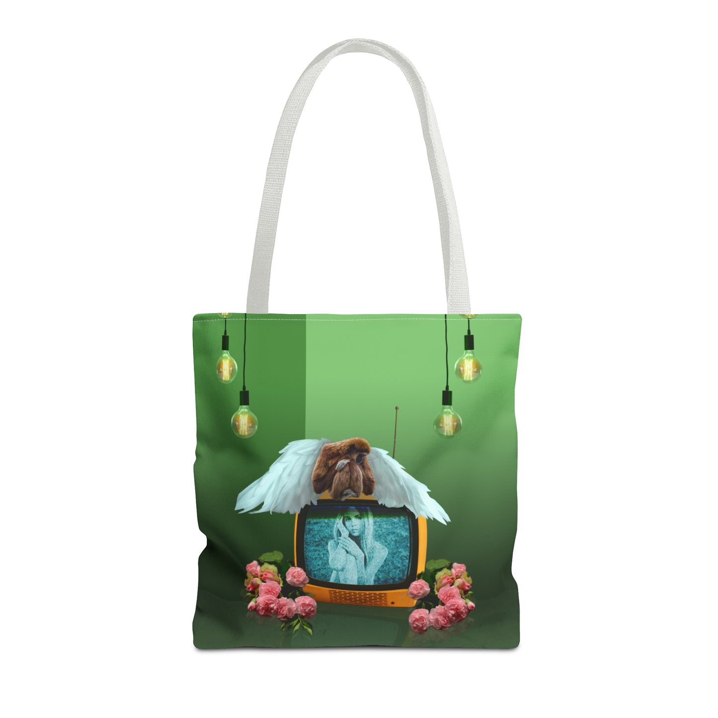 Winged Angel Monkey Tote Bag - Monkey Shines on Vintage Television "Monkey Shines"