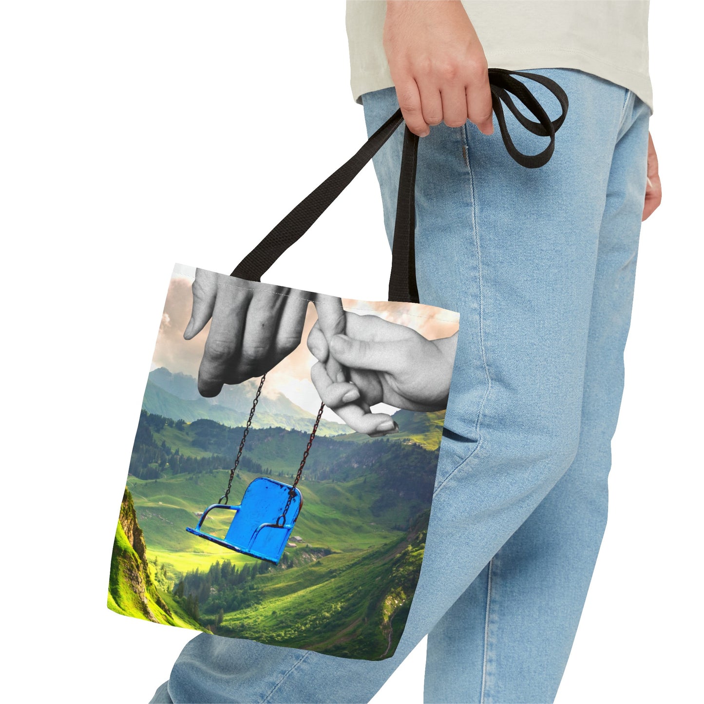 One-of-a-Kind Tote Bag with 'I've Got You' Art - Symbol of Parenthood and Love