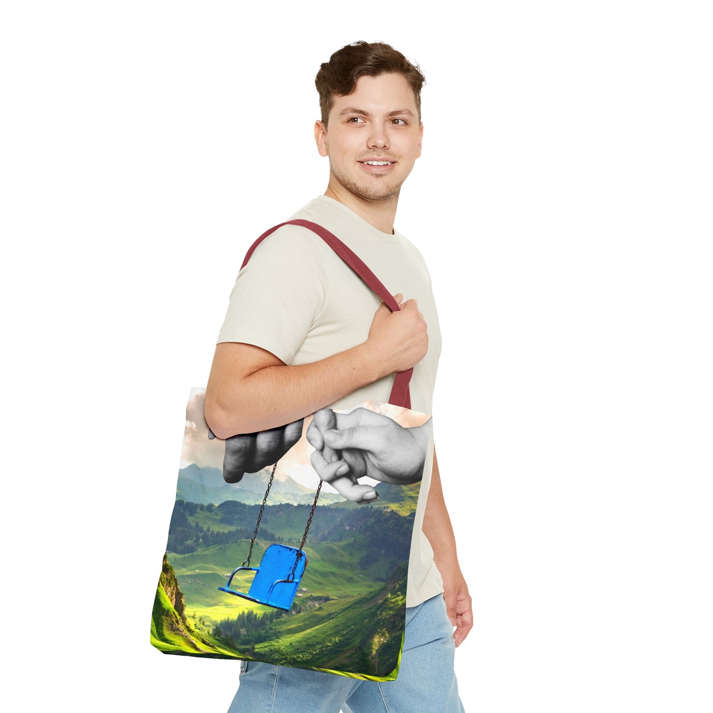 One-of-a-Kind Tote Bag with 'I've Got You' Art - Symbol of Parenthood and Love