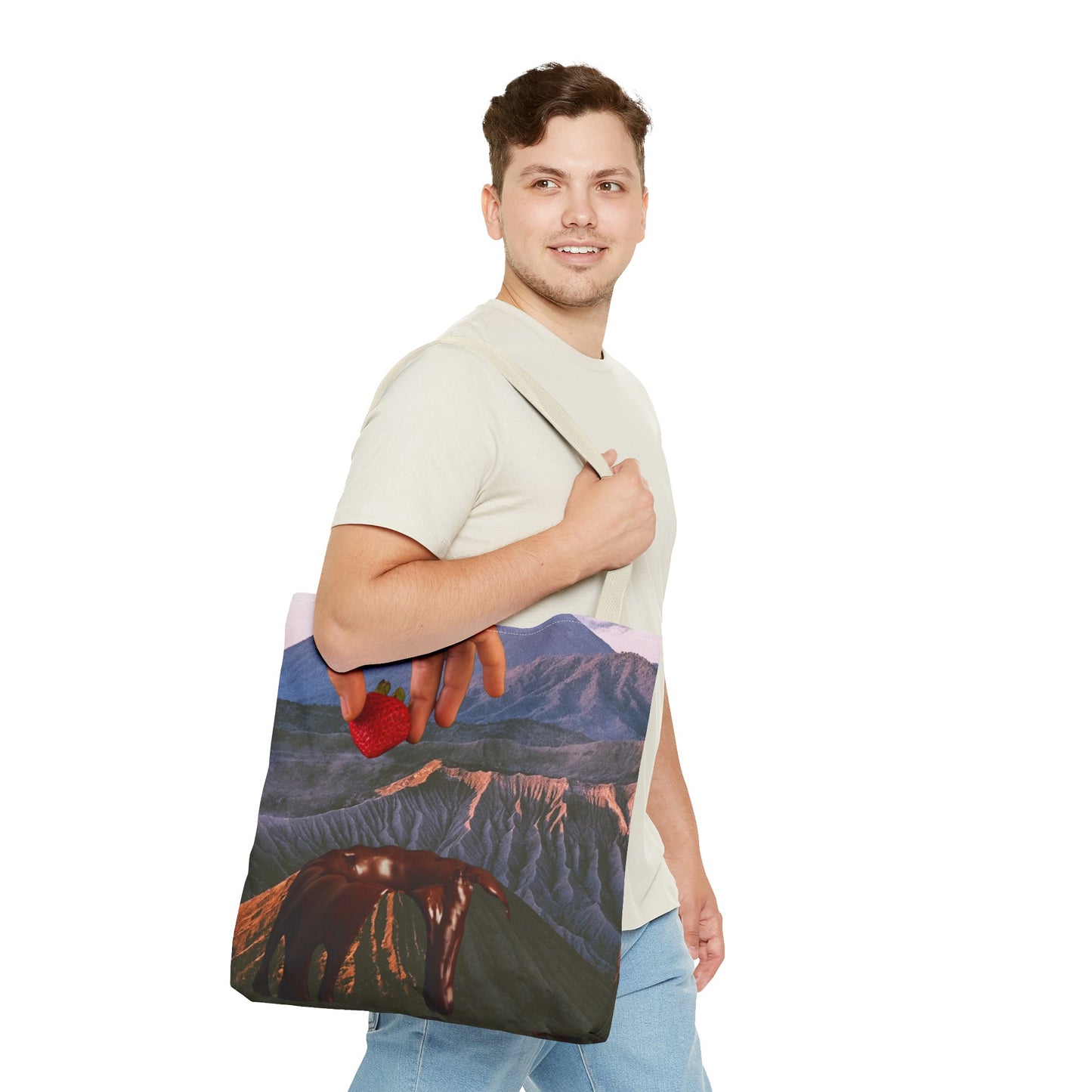 Forbidden Fondue Tote Bag - Volcano Hot Chocolate Collage Art