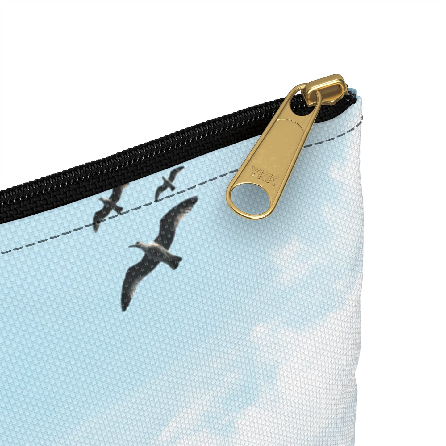 Strong As A Feather Accessory Pouch with Surreal Collage Art