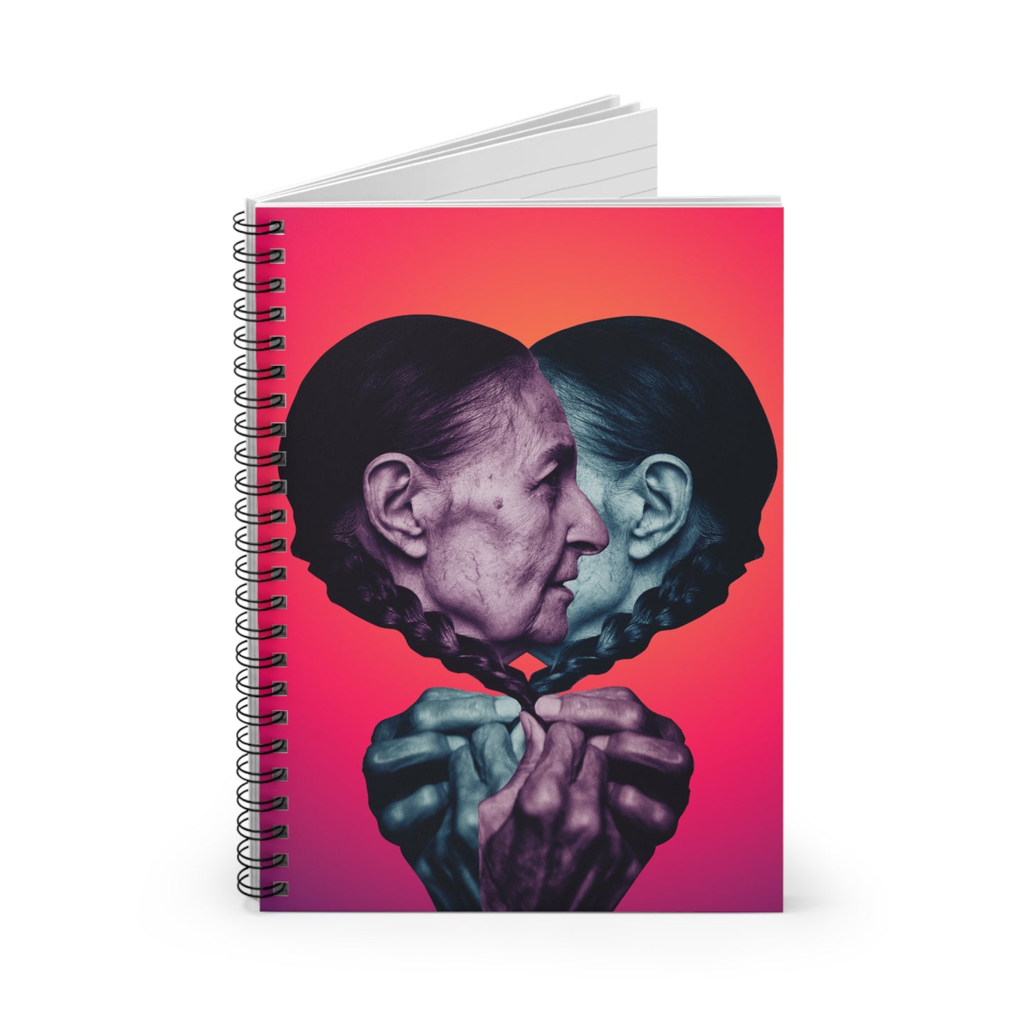 Enchanting Spiral Notebook: 'Keeping Secrets' Collage Art - Inner Self, Sisters and Psychology