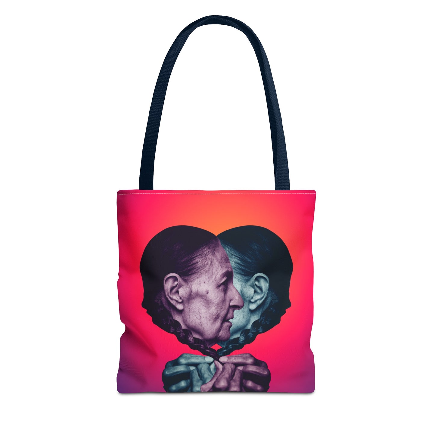 Mesmerizing Collage Art Tote Bag "Keeping Secrets" - Woman Whispering Secret into Her Own Ear