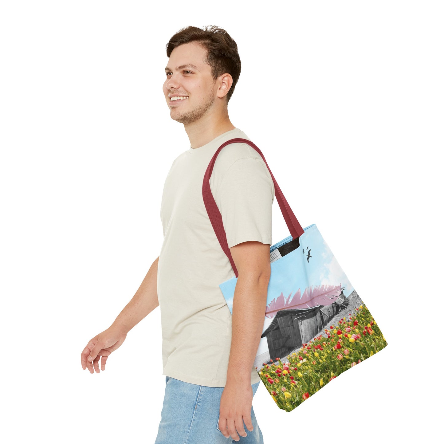 Strong As A Feather Tote Bag with Surreal Collage Art
