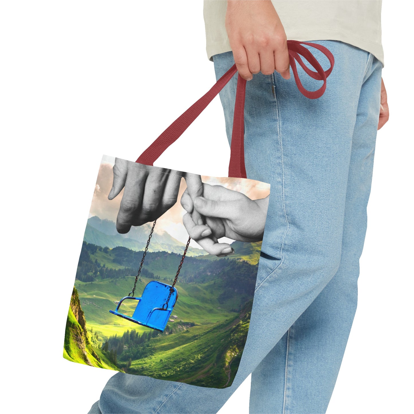 One-of-a-Kind Tote Bag with 'I've Got You' Art - Symbol of Parenthood and Love