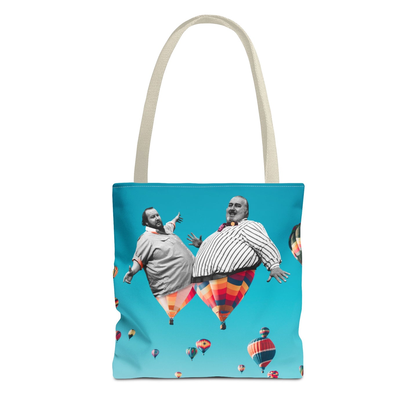 Whimsical Tote Bag with Surreal Art Print - Up Up & Away - Captivating Figures in Flight
