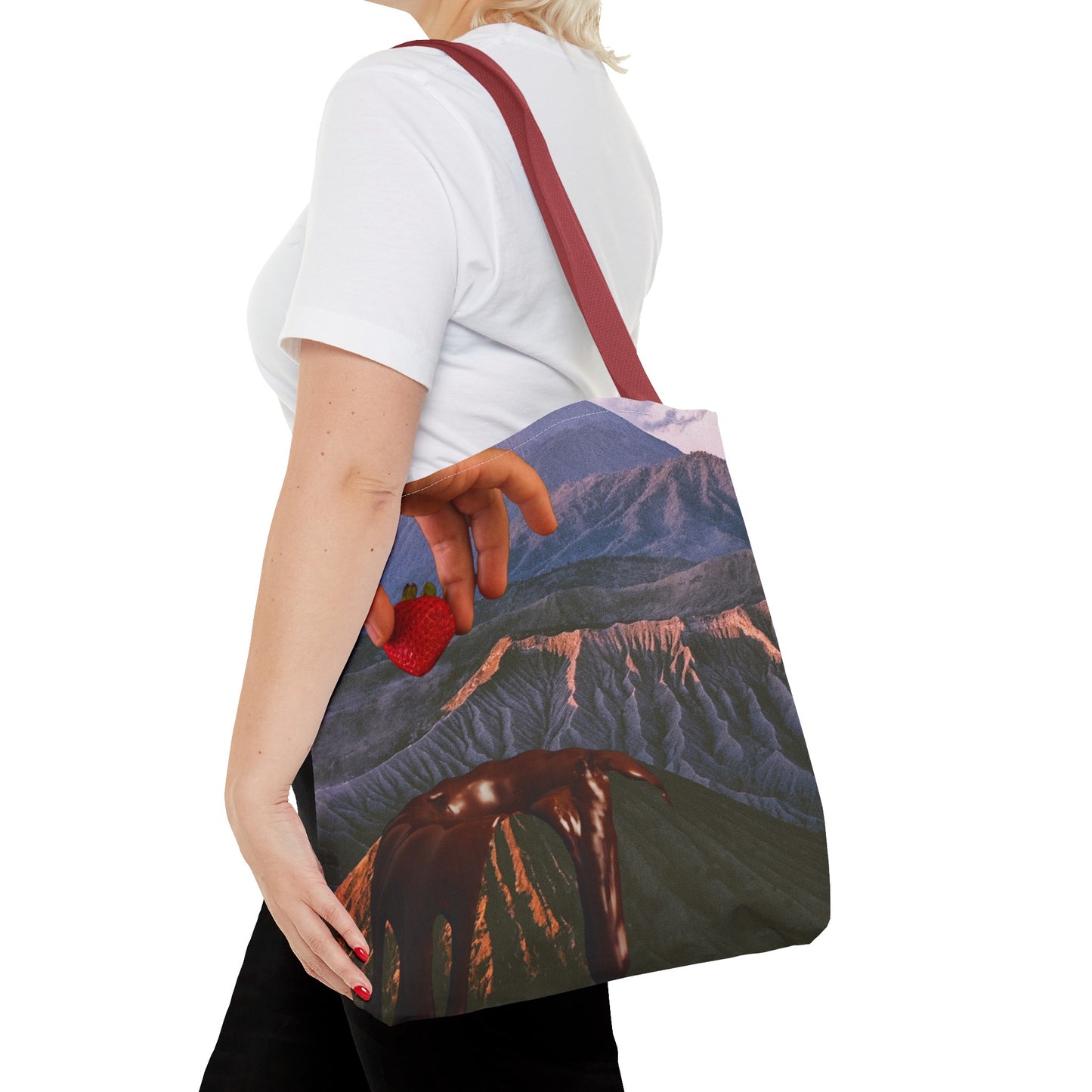 Forbidden Fondue Tote Bag - Volcano Hot Chocolate Collage Art