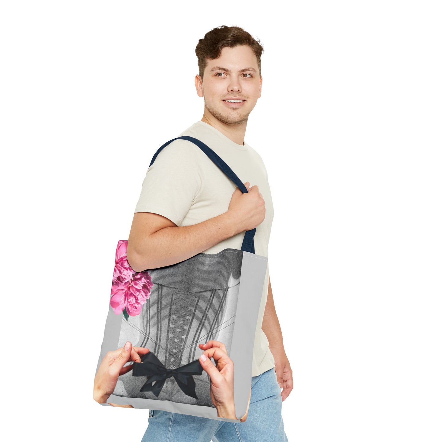 Feminist Statement Tote Bag - Inner Beauty X-ray Collage - Feminist Strength
