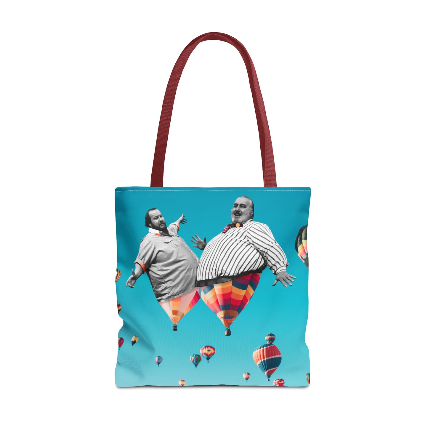 Whimsical Tote Bag with Surreal Art Print - Up Up & Away - Captivating Figures in Flight