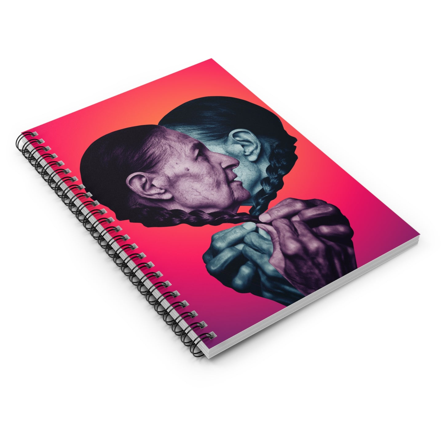 Enchanting Spiral Notebook: 'Keeping Secrets' Collage Art - Inner Self, Sisters and Psychology