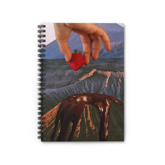 Forbidden Fondue, Succulent Strawberry and Volcano Fondue Spiral Notebook: Unique Collage Art