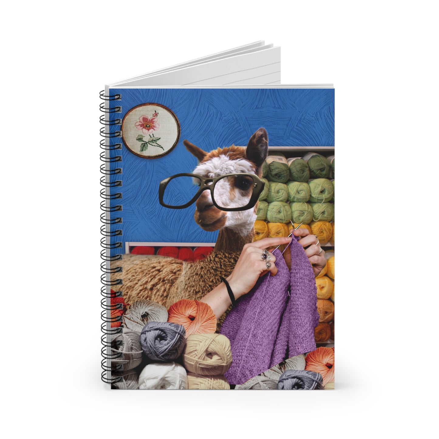 Funky Llama Spiral Notebook - One-of-a-Kind 'Llama Tried' Art Print for Knitting Lovers and Creative Souls