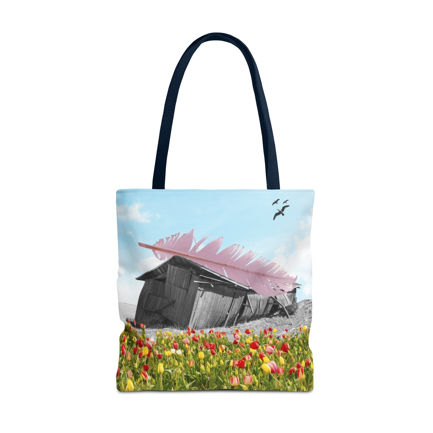 Strong As A Feather Tote Bag with Surreal Collage Art