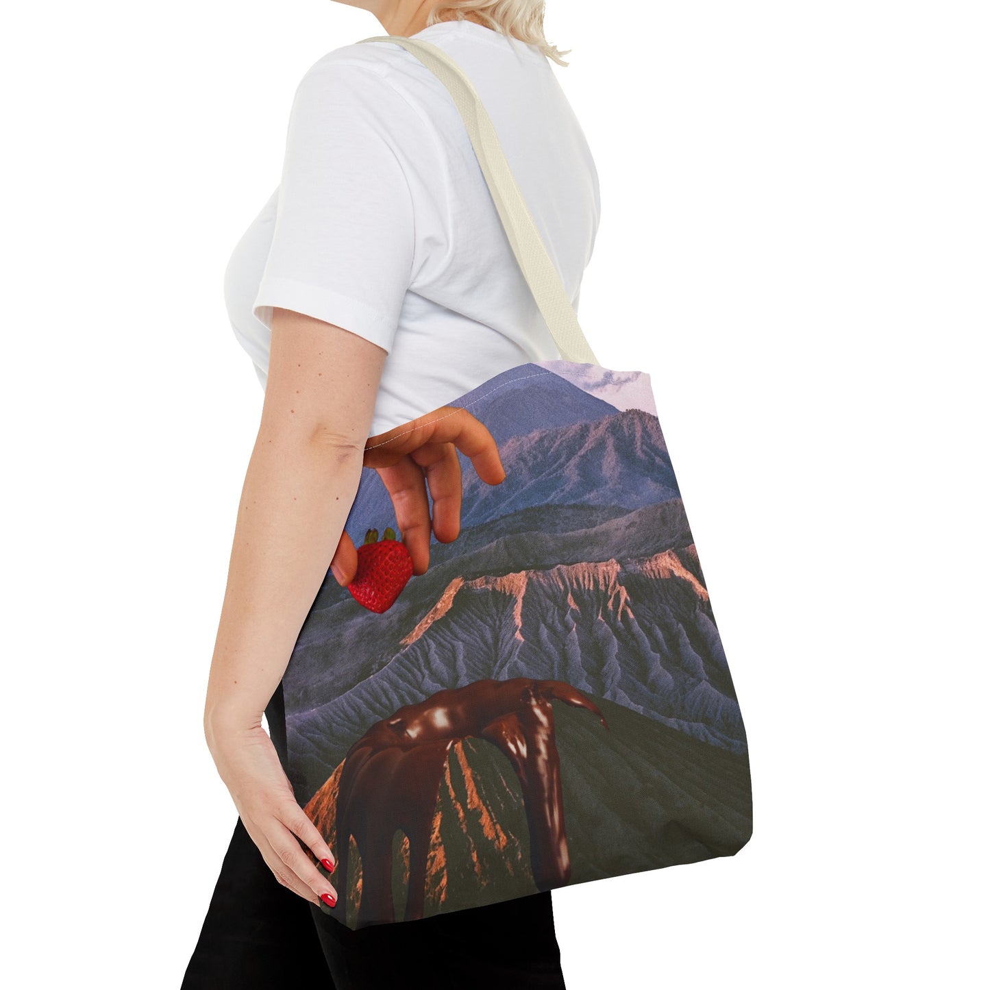 Forbidden Fondue Tote Bag - Volcano Hot Chocolate Collage Art