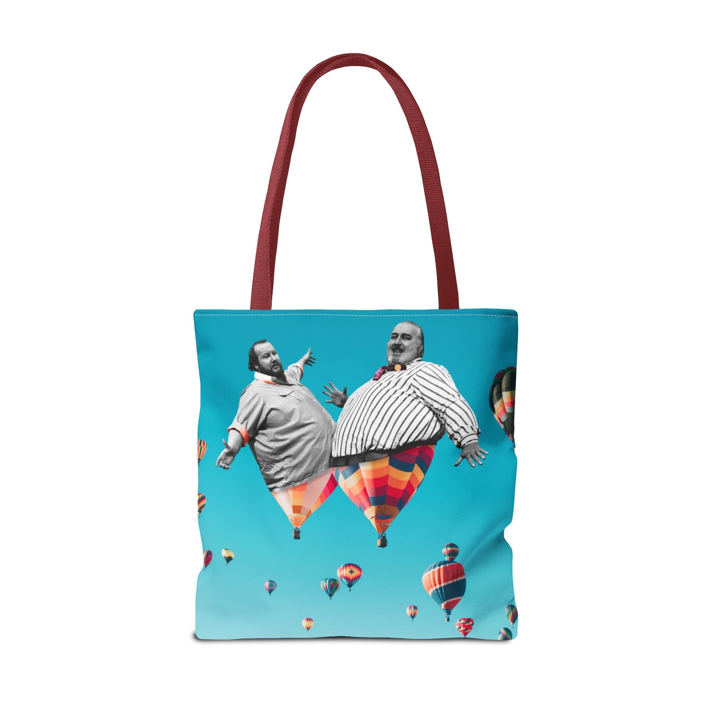 Whimsical Tote Bag with Surreal Art Print - Up Up & Away - Captivating Figures in Flight