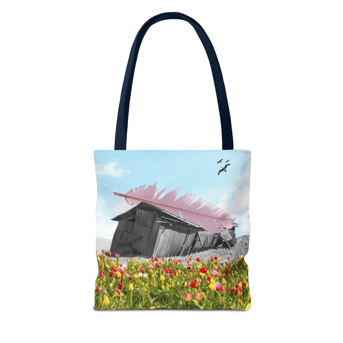 Strong As A Feather Tote Bag with Surreal Collage Art