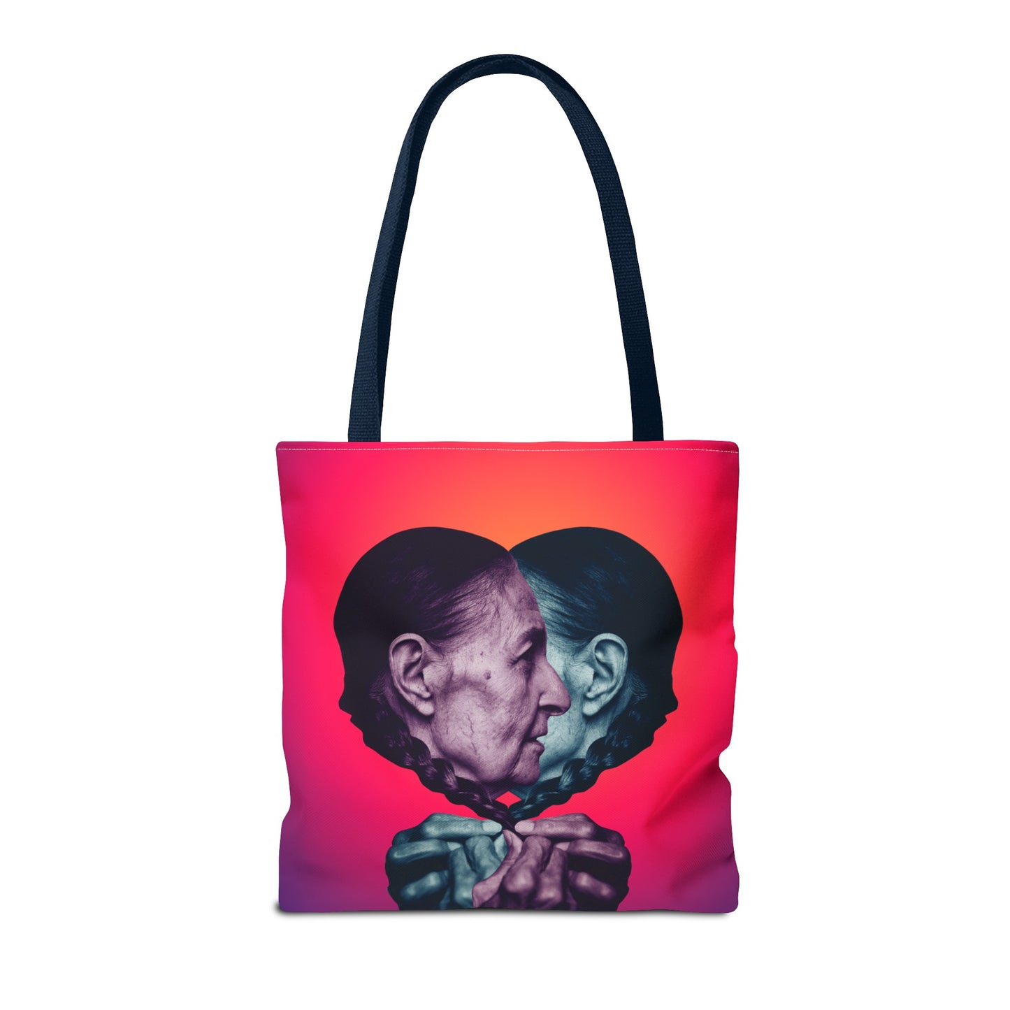 Mesmerizing Collage Art Tote Bag "Keeping Secrets" - Woman Whispering Secret into Her Own Ear