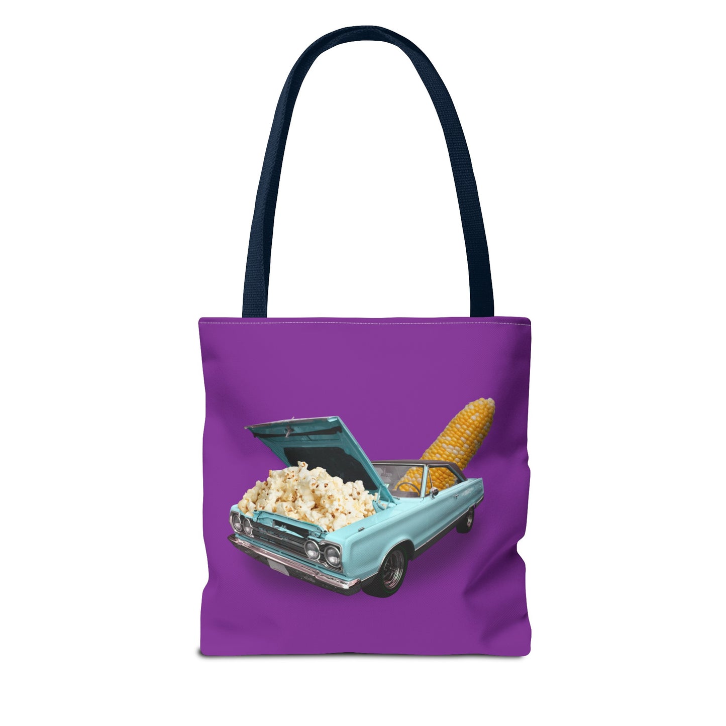 Quirky Tote Bag with Surreal Popcorn Car Art Print - Poppin' Ride