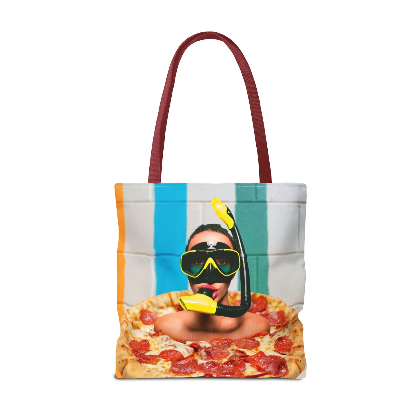 Cheesy Pizza Scuba Diver Tote Bag - Colorful Artwork for Divers & Foodies "Grease and Salt"