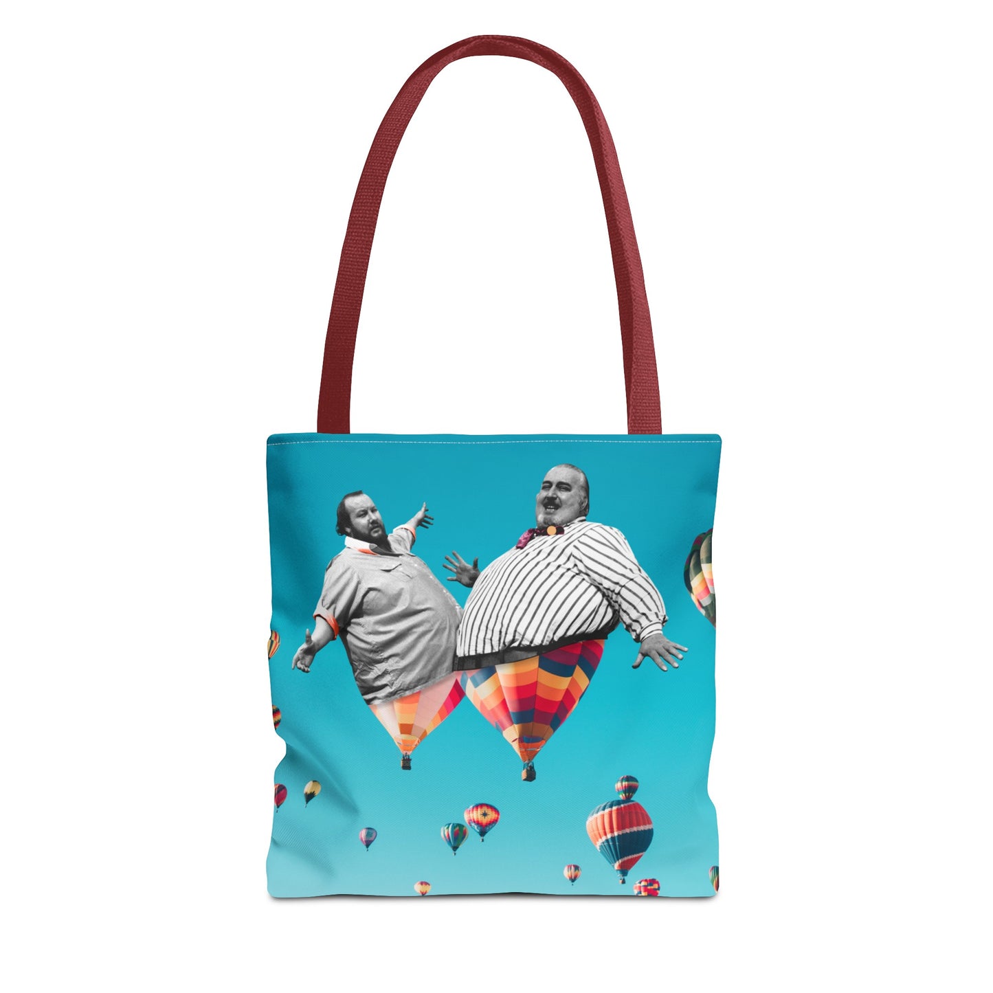 Whimsical Tote Bag with Surreal Art Print - Up Up & Away - Captivating Figures in Flight