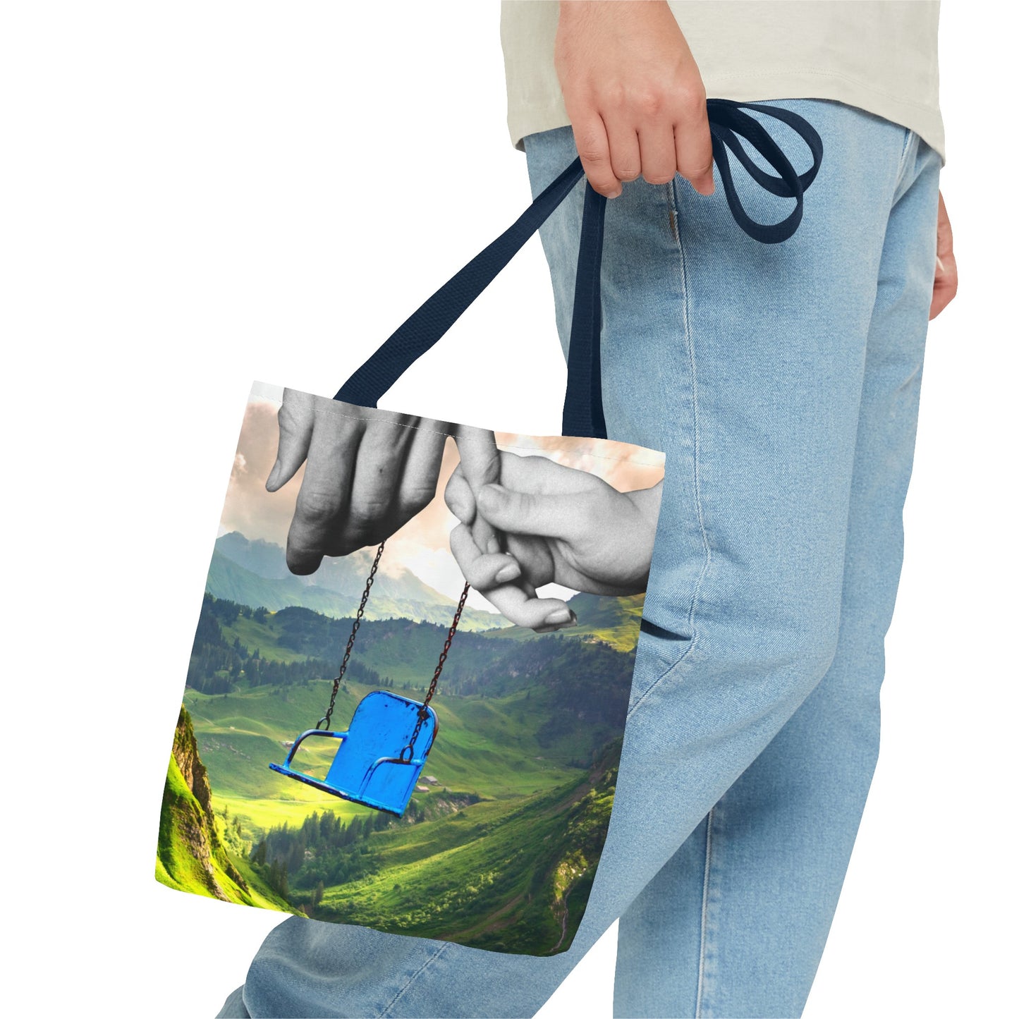 One-of-a-Kind Tote Bag with 'I've Got You' Art - Symbol of Parenthood and Love