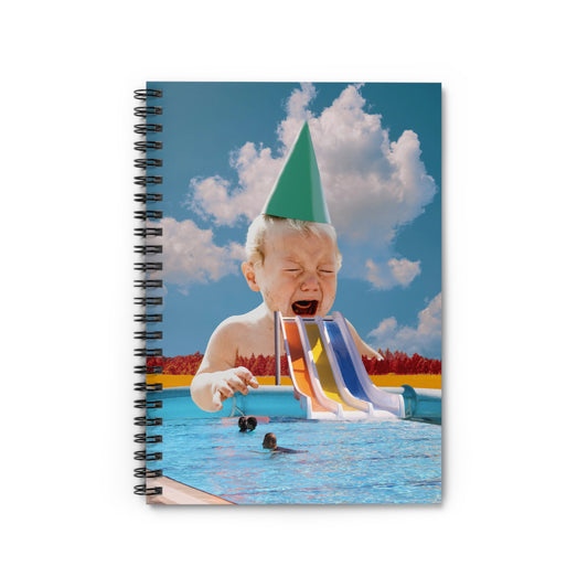 Unique Journal: Giant Baby With Party Hat and Pool Party Surreal Art Design - baby shower gift