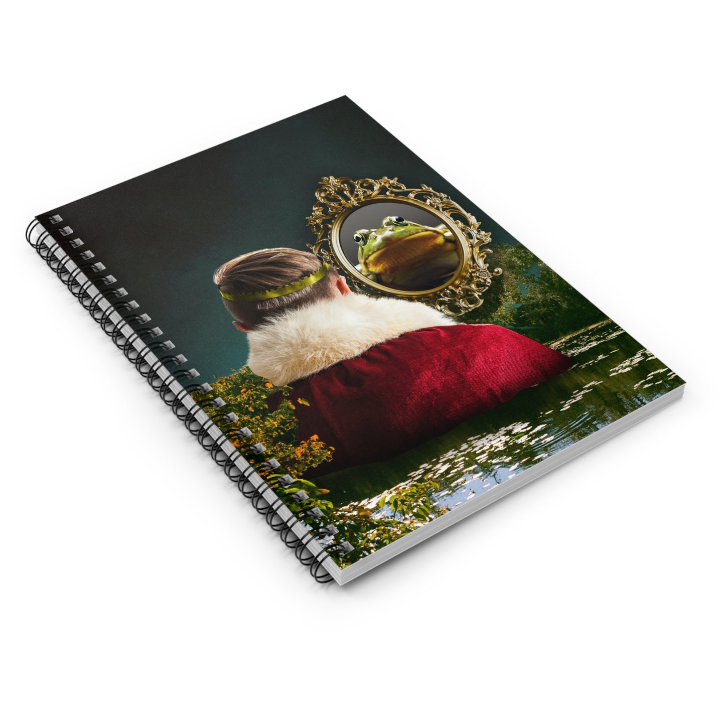 Enchanted Fairy Tale Spiral Notebook Featuring Frog Prince in Mystical Collage - Warts & All Art