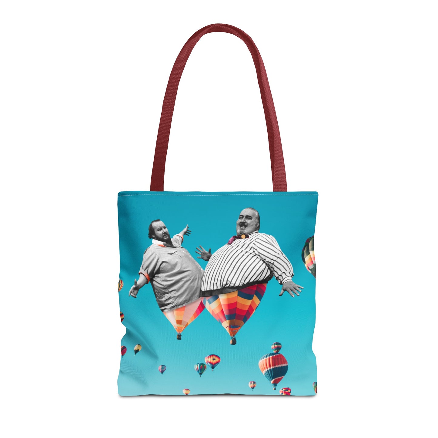 Whimsical Tote Bag with Surreal Art Print - Up Up & Away - Captivating Figures in Flight